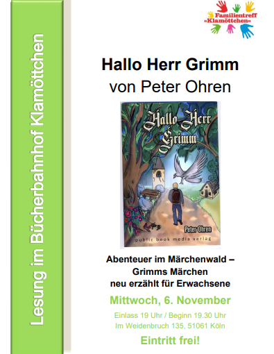 06.11.2019 “Hallo Herr Grimm” – Peter Ohren liest im Kölner Klamöttchen